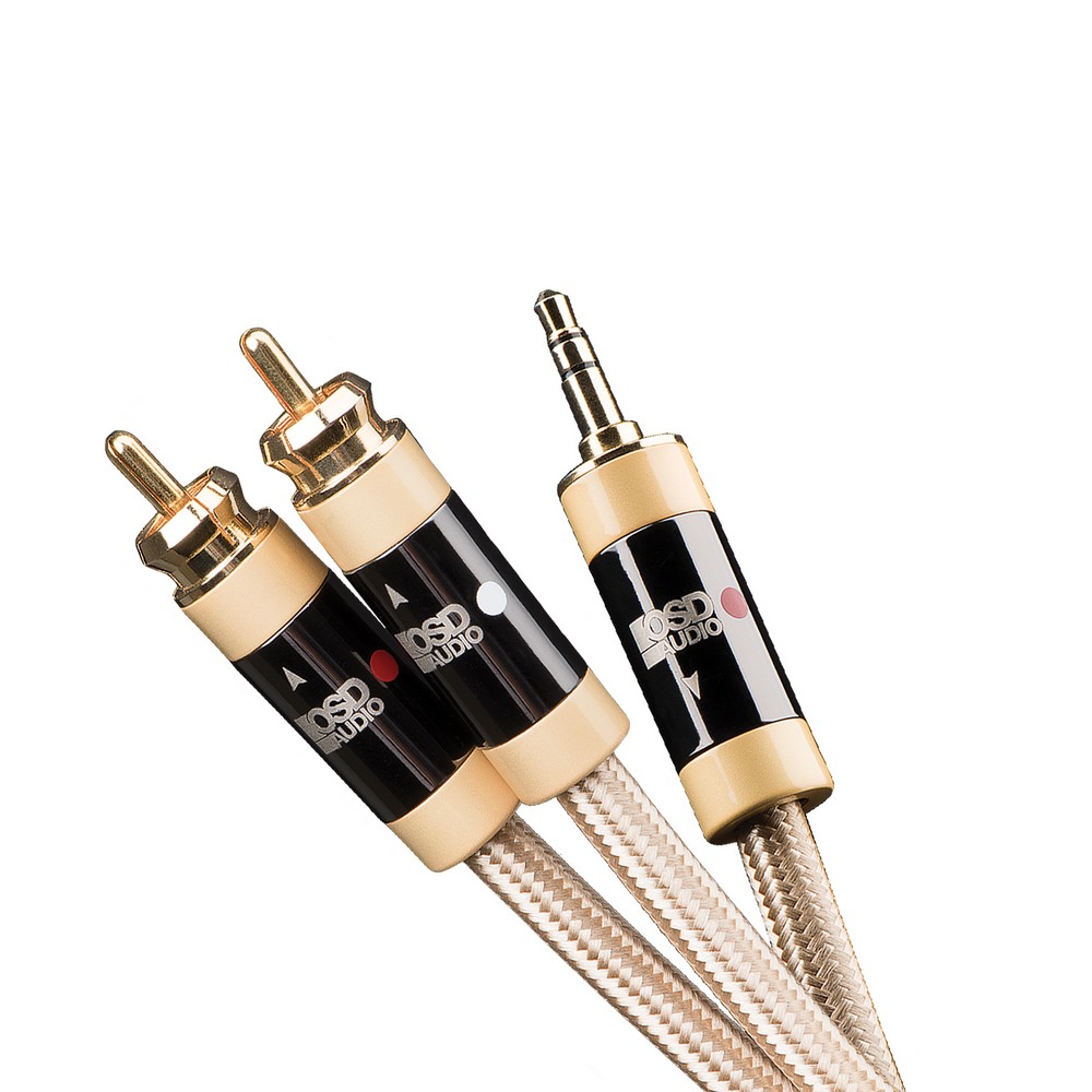 2M Aurum 3.5mm Mini RCA to Dual RCA Cable | OSD Audio